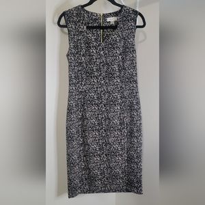 Calvin Klein Womens Dress Black Mariya Sleeve less Textured Sheath Knee Length